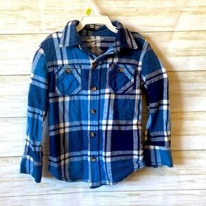 Arizona jean co boys Flannel Blue shirt 3T Cowboy shirt